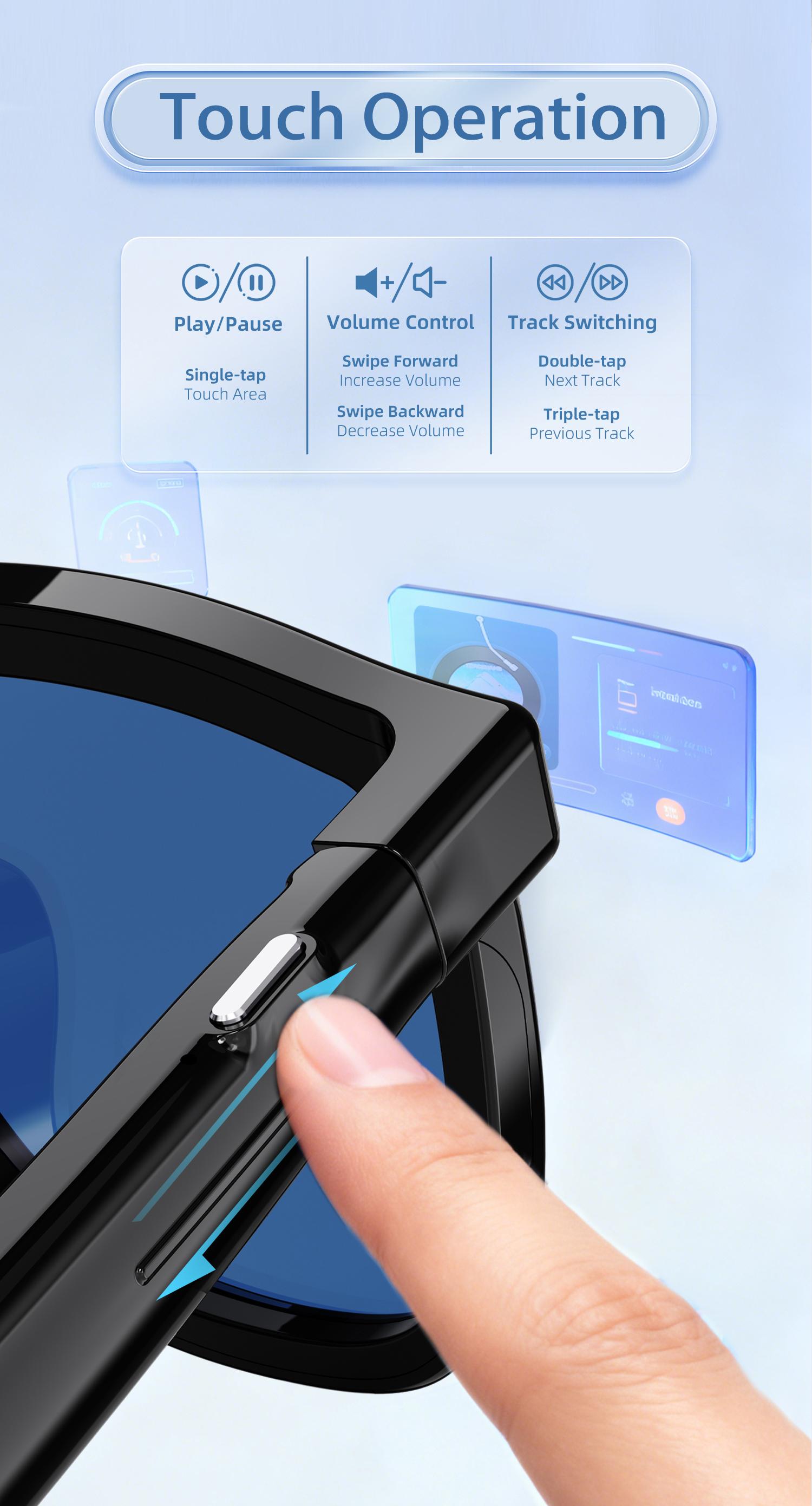 2026 New Smart Glasses 4-level electrochromic sunglasses,Open-Ear Audio,Gifts for Men Women