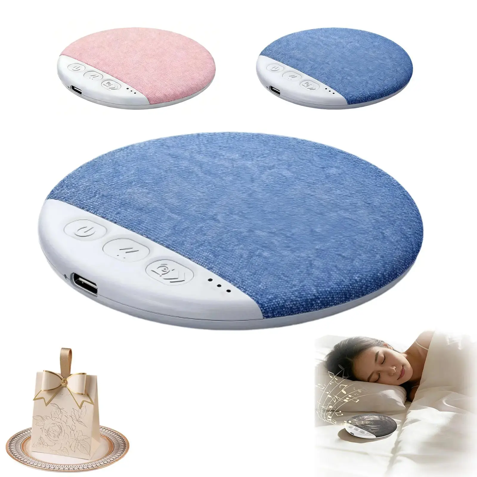 Ultra-Thin Bluetooth Pillow Speaker for Sleeping, 1.1cm Under Pillow Sleep Aid with White Noise Timer & Bluetooth 5.4, Wireless Stereo Bass for Side Sleepers, No Ear Pressure, Memory Foam Friendly, Cordless Travel Must-Have