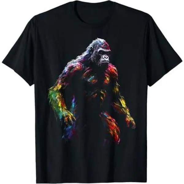 Gorilla Colourful Artwork - Animal Art Monkey Zoo Gorilla T-Shirt