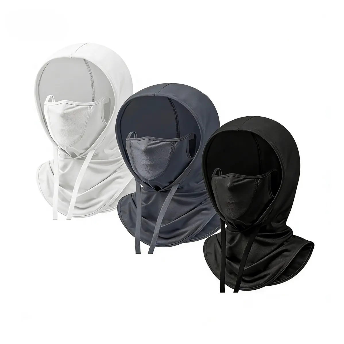 3 in 1 Summer Balaclava Hood Face Mask with Ear Loops,Men Women Sun Thin Cooling UV Protection Breathable Full Head Cover for Outdoor Sports Skiing Fishing Hiking Cycling