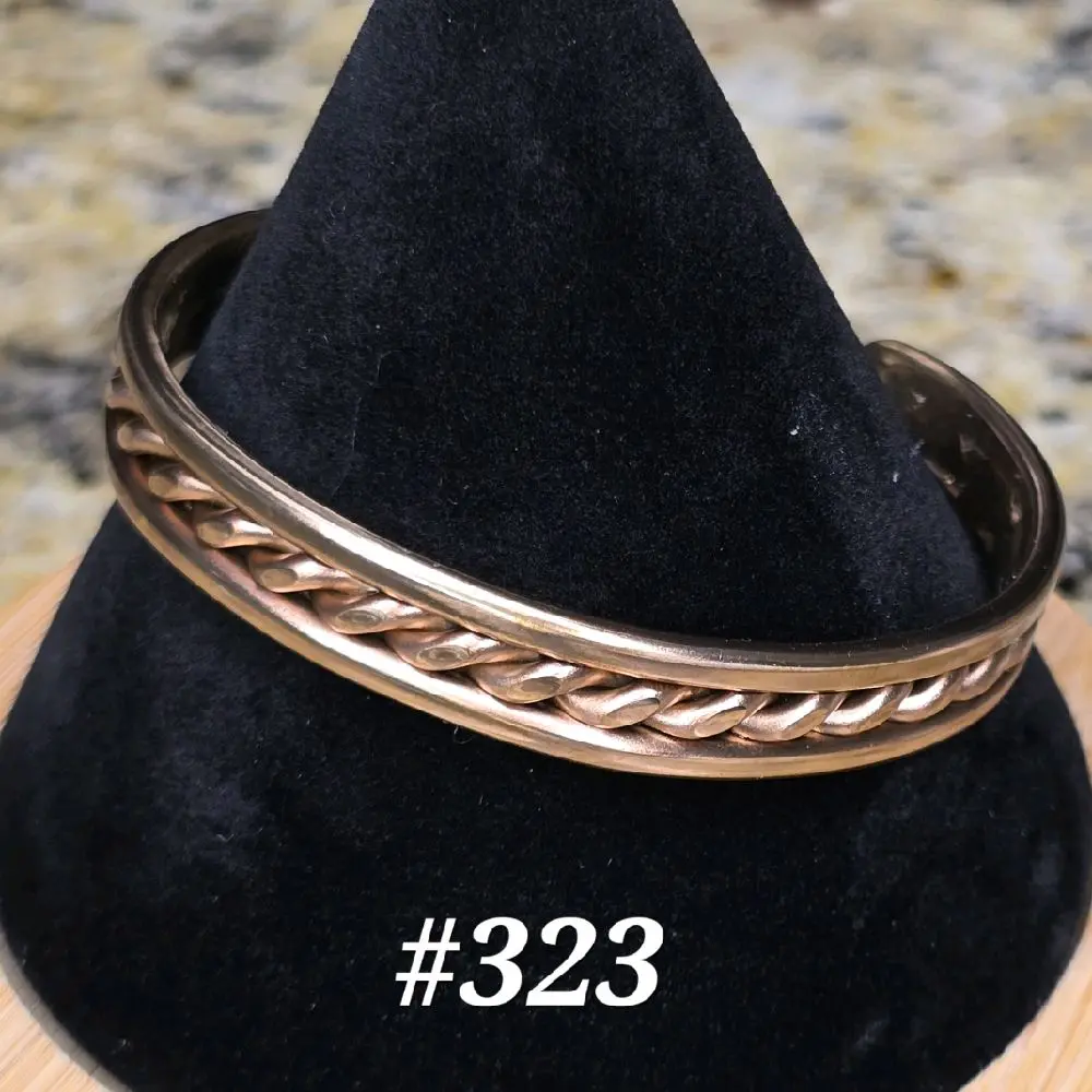 #323 Silicon Bronze  5 5/8" x 3/8" Cuff Bracelet Handmade Artisan Jewelry Unisex Gift Ready Hand Woven Open Cuff Design Comfortable Daily Wear