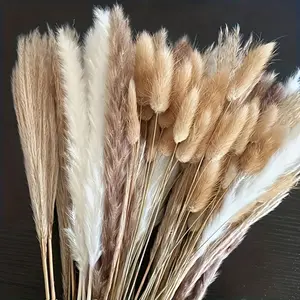 100pcs Dried Pampas Grass Bundle Boho Home Wedding Centerpieces Party Decor