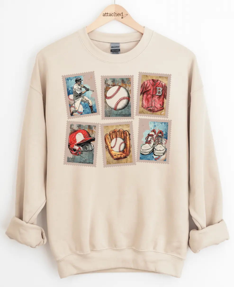 Baseball Stamps Graphic Top