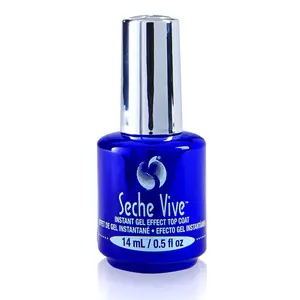 Seche Vive Gel Effect Top Coat, 0.5 fl oz (14ml) Single Nail Polish Gel - Manicure Product for Long-Lasting Shine