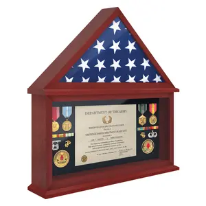 Flag Certificate Display Case for American Veteran Burial Flag Military Display Case Decor Frames