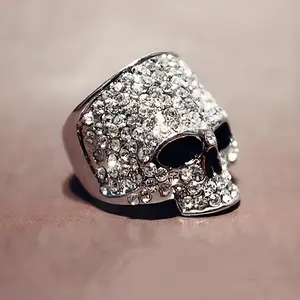 CZ Smoking Skull Stainless Steel Ring