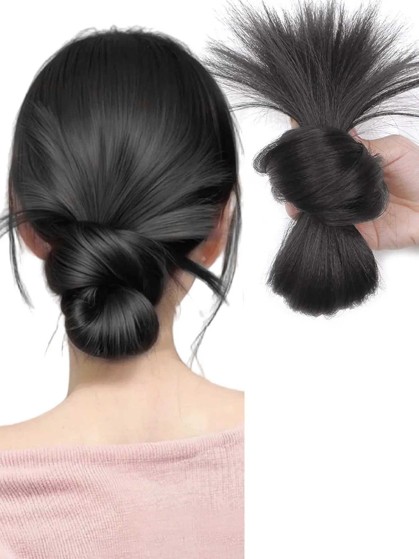 7inch women's low ponytails and half-up bun decorations Natural Fake Ponytail, Fluffy styles, Including messy buns, easy to wear, cosplay, daily use, parties, weddings, Synthetic Hair Pieces, Synthetic Hair Hairpieces