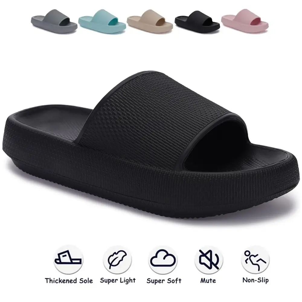Pillow Slides for Women and Men, Max Cushion EVA Foam Slippers, Quick Dry Non-Slip Indoor-Outdoor Footwear, Slippers For Women, Party, Beach, All Seasons, Breathable, Cloud Slippers, Super Light