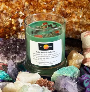 Yule Candle, Winter Solstice Candle Yule Decor Coconut Wax Candle Wooden Wick