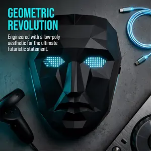 Full Face Guard Mask for Adult, Squid Game Mask, Square Circle Triangle Shape Cosplay Costume, Halloween Masquerade Party Role Play Props, Korean TV Show Disguise Accessory Men Women Adjustable Waist Blue & White Metallic christmas tree spikes