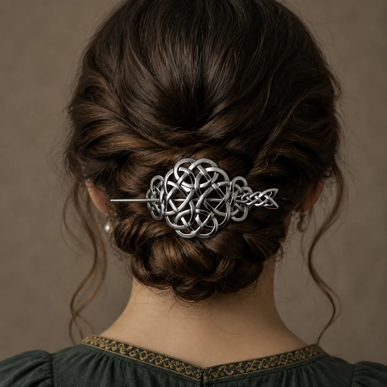 OIDEA Viking Celtic Knot Hair Clip – Medieval Renaissance Alloy Hair Accessories for Women, Vintage Style Party Hair Jewelry
