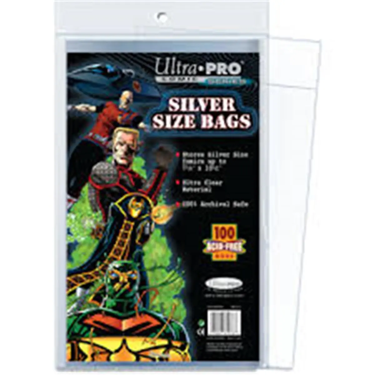 212 MAIN Magazine Size Resealable Acid-Free Comic Bags (100 per Pack) with Trading Card Sleeve