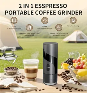 Portable Electric Espresso Machine for Travel, Car Coffee Maker Rechargeable with USB-C, Battery Powered Coffee Espresso Maker for Ground Coffee & NS Capsule, for RV, Hiking, Office,Gift