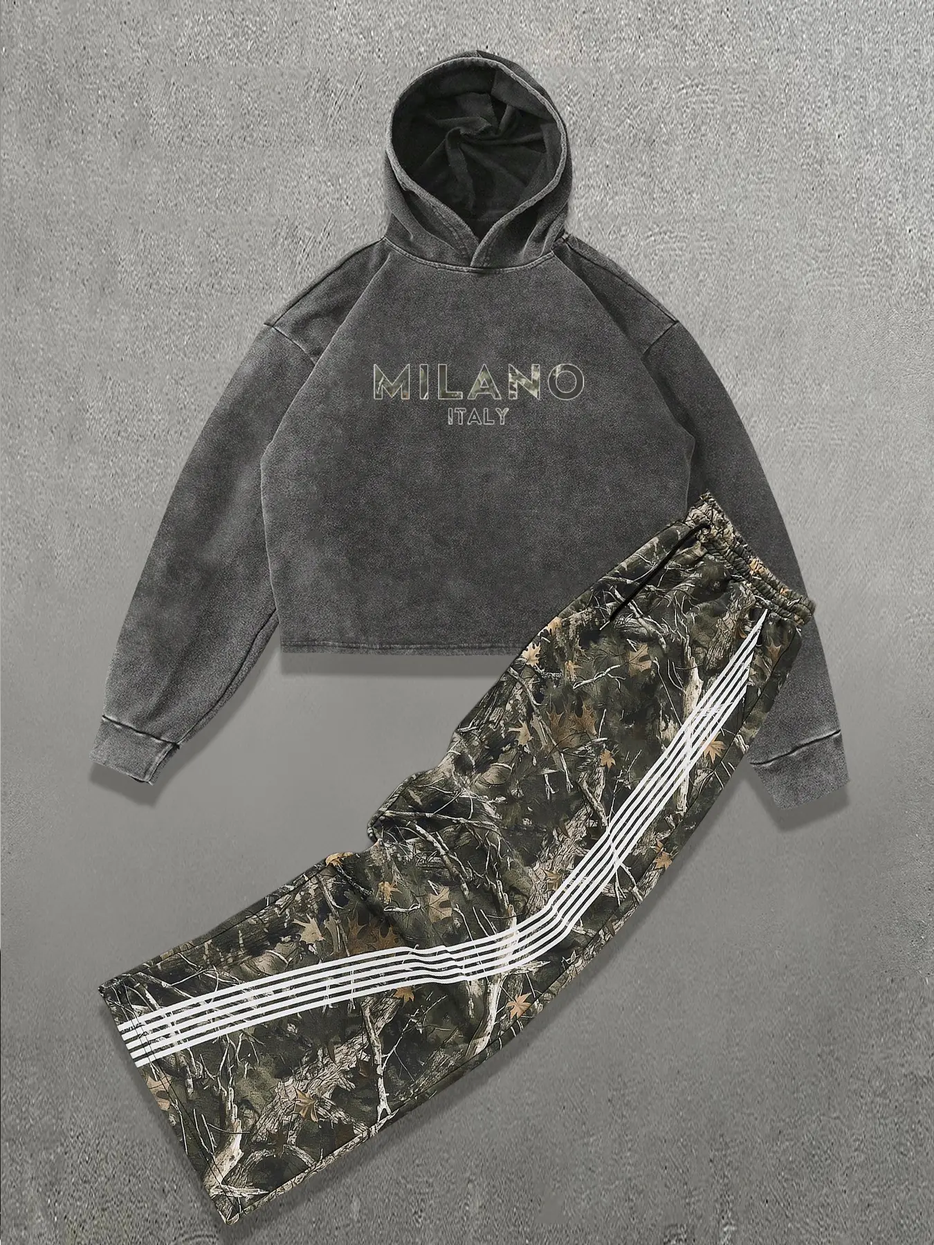Two-Piece Set Men's Camo Print Graphic Sweatshirt & Sweatpants Set, Regular Fit Casual Long Sleeve Pullover & Jogger Pants, Men's Two-piece Outfits for Daily Wear