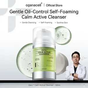 Oganacell DERX Calm Active Cleanser 120ml with CentellaAsiatica & Red Bean Powder for Deep Pore Cleansing OilControl Gentle for Sensitive Skin Korean Facial Foam Self-Foaming Mild Hydrate Moisturizing Smooth Hydrating Summervibes