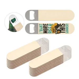 12 Pack Sublimation Stainless Steel Bottle Opener Blanks Plywood 7" x 1.57" Double-sided Printable for Kitchen,Bar,Restaurant