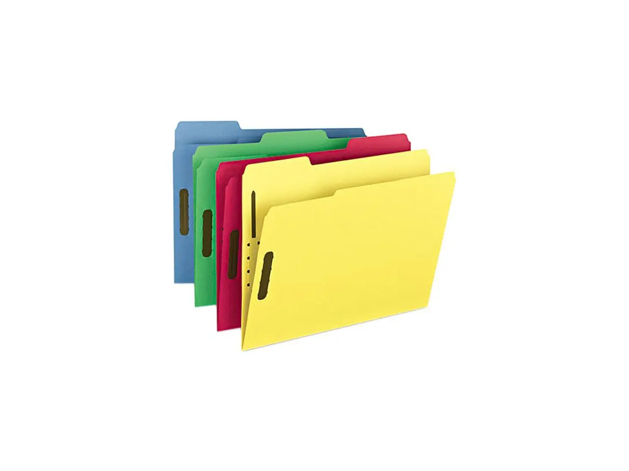 Smead 11975 Folders, Two Fasteners, 1/3 Cut Top Tab, Letter, Assorted, 50/Box