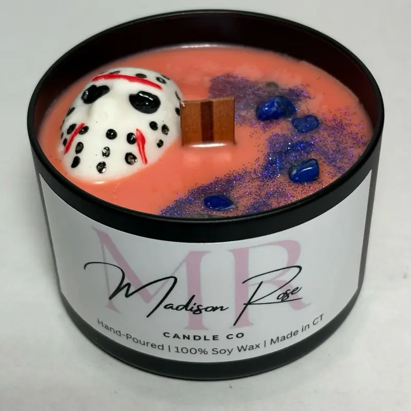Camping By The Lake - Horror Movie Candle - Scented Sugared Campfire - Hand Poured 100% Soy Wax Jar