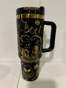 Exclusive 40oz Laser Engraved Tumbler Halloween The Nightmare Before Christmas - High Quality