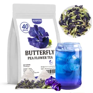 Butterfly Pea Flower Tea 40Bags Herbal Blue Tea Brew for Iced or Hot Tea Cooking
