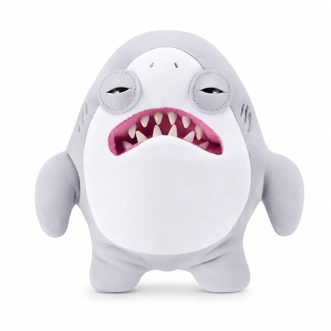 Strange Fuggler x JAWS 50th Anniversary Plush Toy - Great White Shark Stuffed Animal with Creepy Teeth, Funny Horror Movie Memorabilia & Cursed Gag Gift for Fans