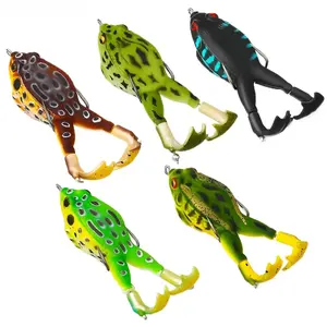 2026 New Topwater Frog Lures (3-10pcs) - 3.5in/13g Vibrant Silicone Floating Bait, Double Propeller Legs, Lead-Free, Multi-Jointed Realistic Fishing Tackle for Bass, Snakehead