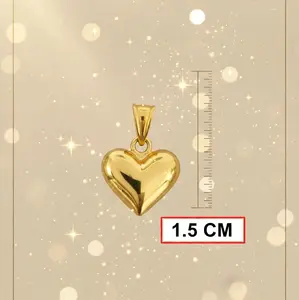 Gold Heart Pendant 1.5 CM - Elegant Jewelry for Women and Girls