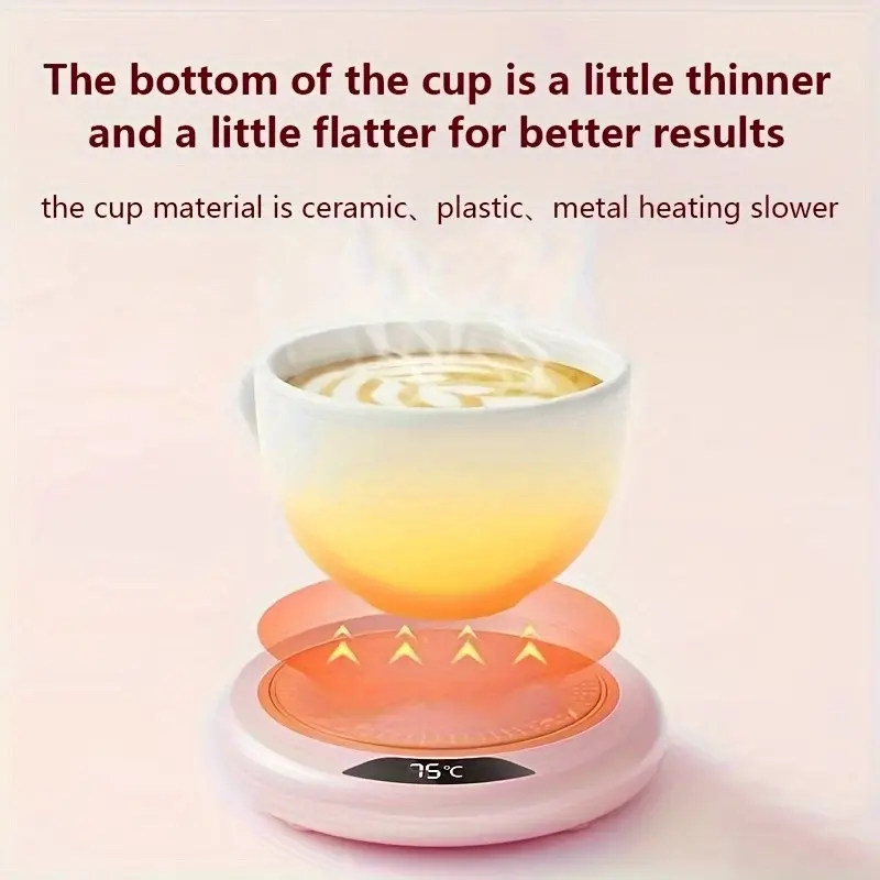 USB Heating Cup Mat, Constant Temperature Warmer, Smart Coffee Mug Heater Pad, Durable, 3 Adjustable Heat Settings, Touch Activated Auto Shut off, Kitchen Coffee Equipment