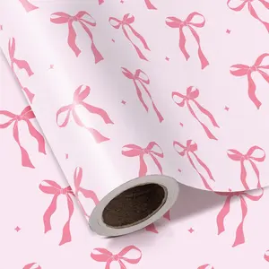 WRAPAHOLIC Pink Rose Floral Wrapping Paper Rolls for Father's Day & Happy Birthday - 17" x 10', 16.5', 33' & 3-Roll Bundles - Ideal for Women's Gifts, Spring Party & Baby Shower - Wrappingpaper