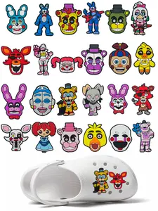 24pcs Shoe Charms For Slides Clogs Sandals Slippers,PVC Shoe Decorations Accessories Buckle For Kids Christmas Birthday Gifts