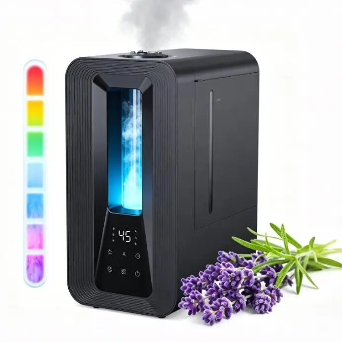 JS15 2-in-1 Portable Smart Aromatic Humidifier Diffuser, 6L Top-Fill Tank, Cool Mist, 60H Runtime, Soothing Aromatherapy, Smart Humidistat, Auto Shut-Off, Essential Oil Compatible, Ideal for Bedroom-Nursery, Manufacturer Warranty, 2-In-1 Portable Smart Hu