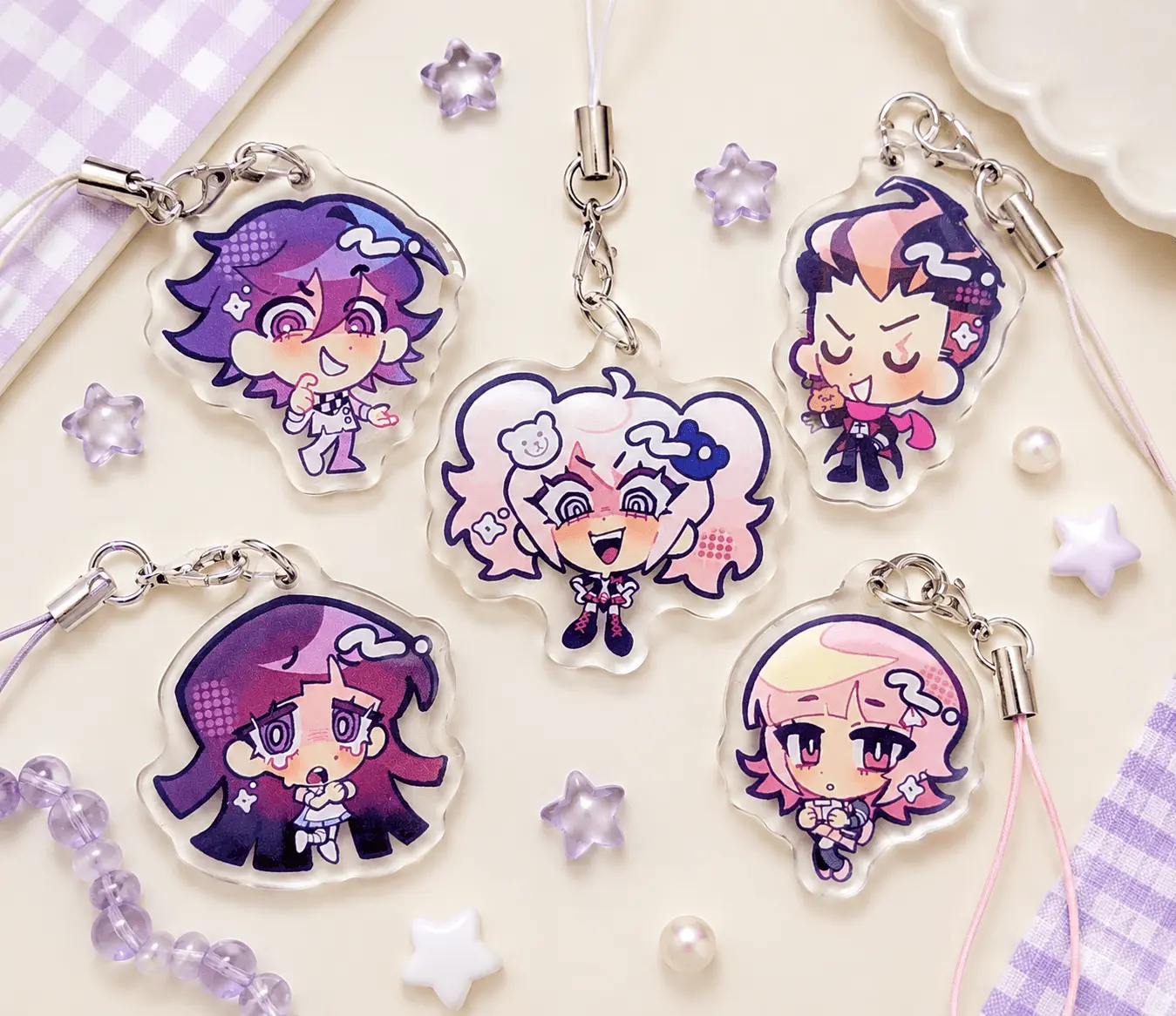 Danganronpa | Kokichi Ouma, Junko Enoshima, Gundham Tanaka, Chiaki Nanami Mikan Tsumiki Acrylic Keychain , Great For Daily Use Or As Thoughtful Little Gifts For Your Friends And Yourself