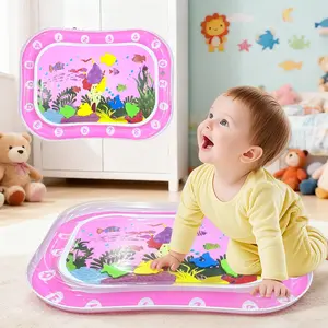 Interactive Baby Abdominal Time Water Play Mat, Educational Ocean Pattern Design, Sensory Activity Toy for Ages 3 and Up, Tummy Time Mat