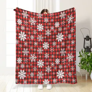 Buffalo Plaid Christmas Quilted Blanket, Ultra Soft Flannel Sofa Bed Throw, Holiday Decor Gift, Cozy Movie Night, Luxury Home Decoration