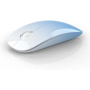 P-MUW010  Bluetooth Wireless Mouse - (BT5.1+USB) Dual Connectivity, Quiet Click, Low Power, and 1600 DPI, Portable Cordless Mouse for Laptop, MacBook Pro/Air, iPad (Gradient Sky Blue)