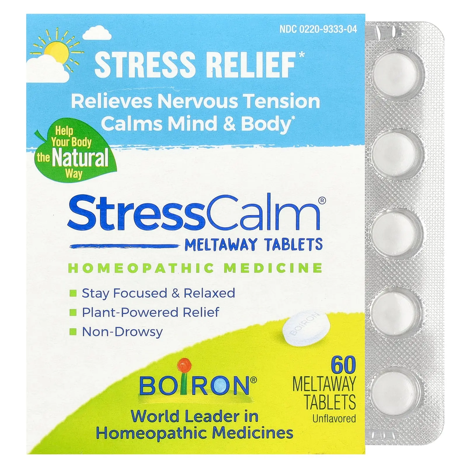 Boiron StressCalm®, Unflavored, 60 Meltaway Tablets Boiron StressCalm®, Unflavored, 60 Meltaway Tablets