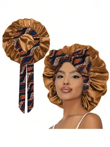 1pc Women Stretchy Smooth Satin Sleeping Cap/Makeup Cap/Daily Use Hair Cap, Satin Hair Bonnet