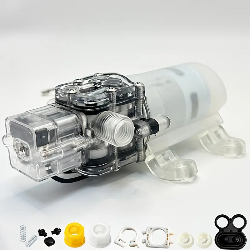 12V Portable Self-Priming Industrial Diaphragm Water Pump, IPX4, Automatic Pressure Switch, Spring Clip, 160 PSI, 0.7 GPM, 85W, Accessory Package Included for RV/Marine/Industrial Use (Battery Not Included)