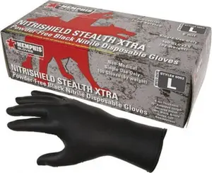 MCR Safety Size 2XL, 6 mil, Industrial Grade, Powder Free Nitrile Disposable Gloves 12" Long, Black, Textured Rolled Cuffs, FDA Approved, Ambidextrous 6062XXL