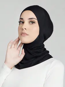 Women's Solid Color Instant Hijab, Modest Soft Comfortable Hijab for Daily Wear, For Muslim, Fashionable Minimalist Accessories for Women & Girls