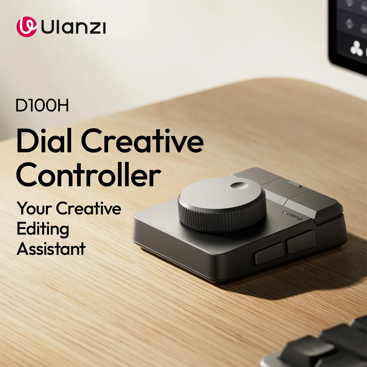 ULANZI D100H Video Editing Keyboard with Dial Knob, Wireless Bluetooth Controller for Mac/PC, 7 in 1 Power Customizable Macro Keypad with Tactile Feedback for Beginners, Photographers & Video Creators summerwins
