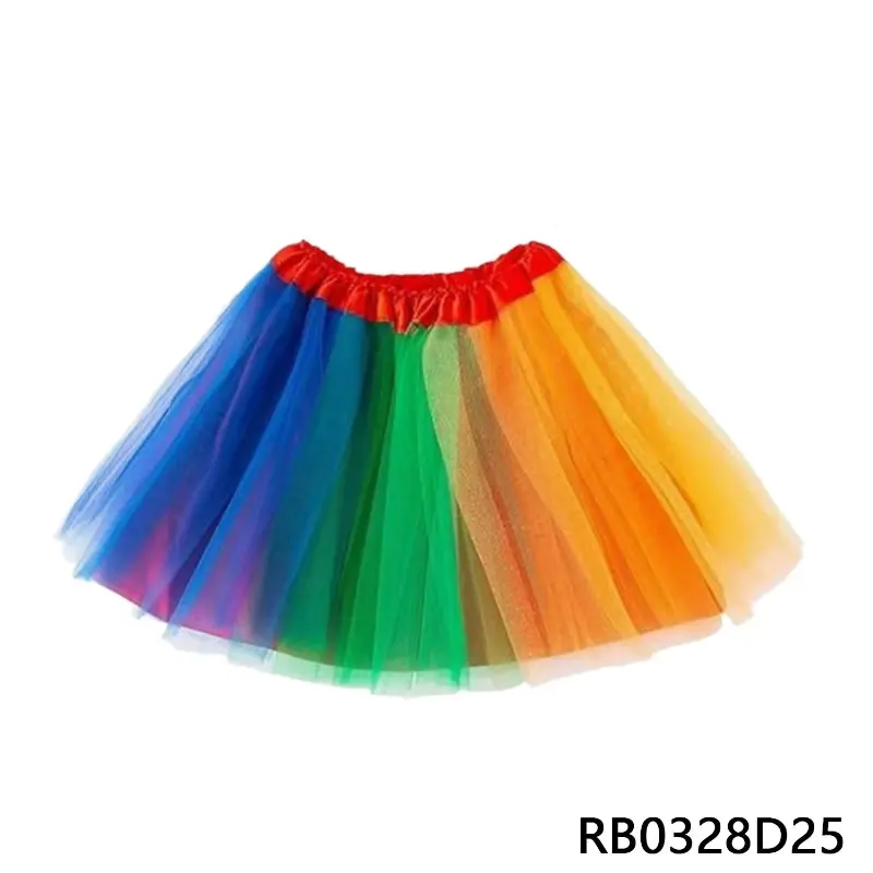 Adult Rainbow Tulle Tutu Skirt, Flowing Lightweight Skirt, LGBTQ Pride Party Costume, Layered Skirt