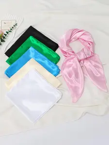 6pcs/set Solid Minimalist Bandana, Fashionable Classic Square Scarf, Hair Band, Head Band, Headscarf, Ideal for Daily Life, All Seasons