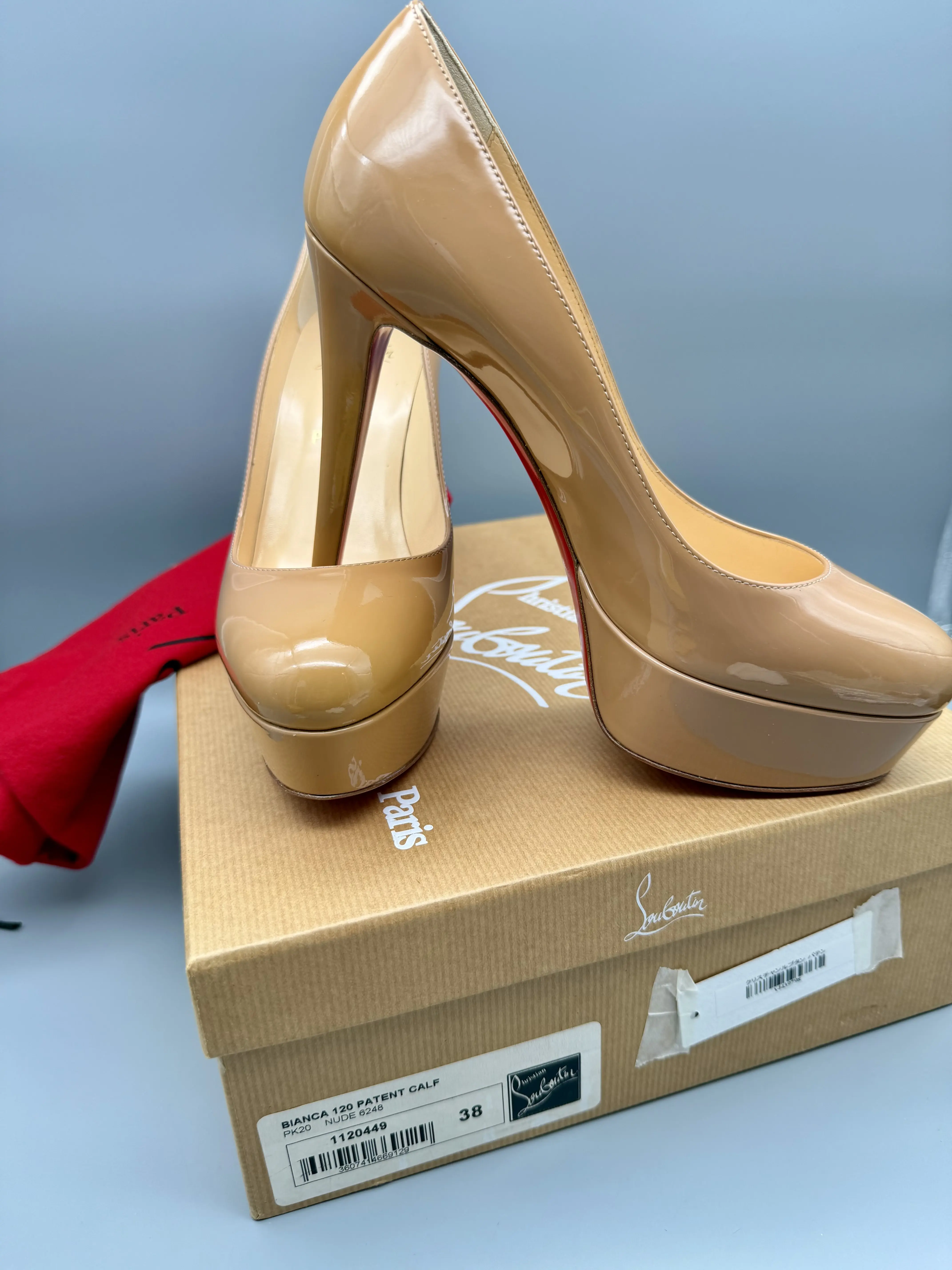 Pre-Owned Christian Louboutin Bianca Elegant Patent Leather High Heel Pumps - EU 38 (US 7.5) Women's Footwear Shoe