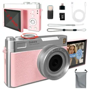 4K Digital Camera, Portable Vintage CCD Camera for Students, 4K Recording, Side-Flip Screen, Rotary Dial Control, 2.8" HD Screen, 27 Filter Effects Digital Camera, Vlogging Cameras, Back-to-school, birthday, Valentine's Day gifts