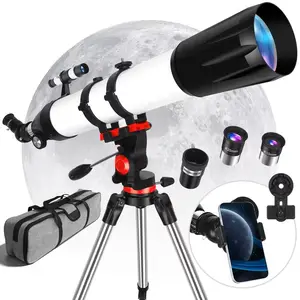 Refractor Telescope with 90 mm Aperture, 800 mm AZ Mount – Ideal for Beginners (Adults & Children) for Moon and Planet Observation