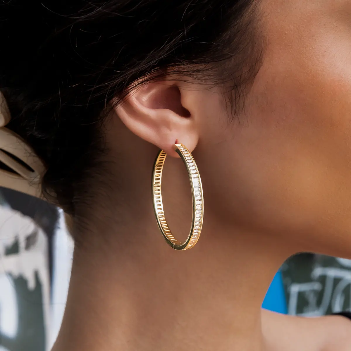 GLD Baguette Hoop Stud Earrings - Perfect Gift #TikTokShopBackToSchool