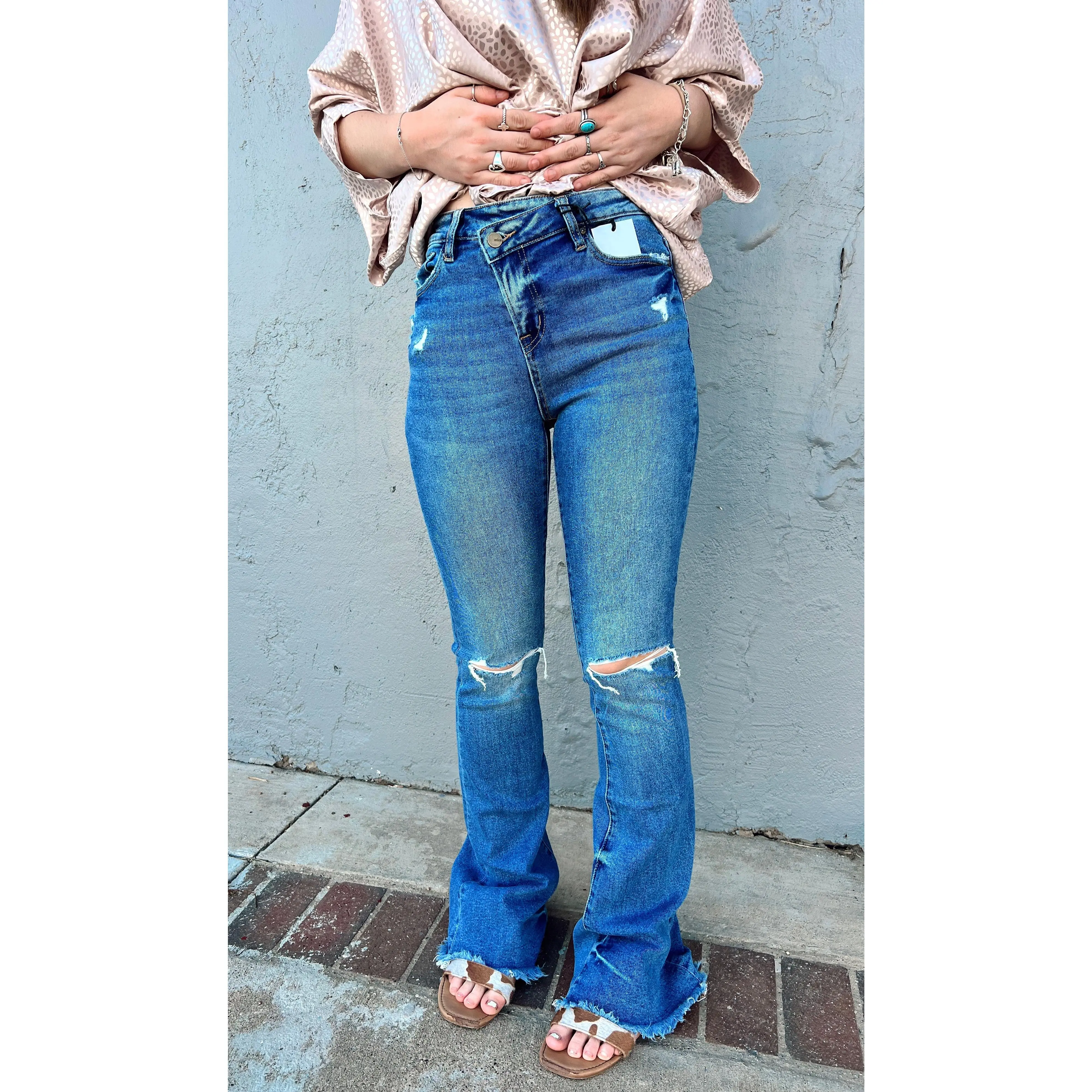 Miranda Criss Cross Flare Jeans