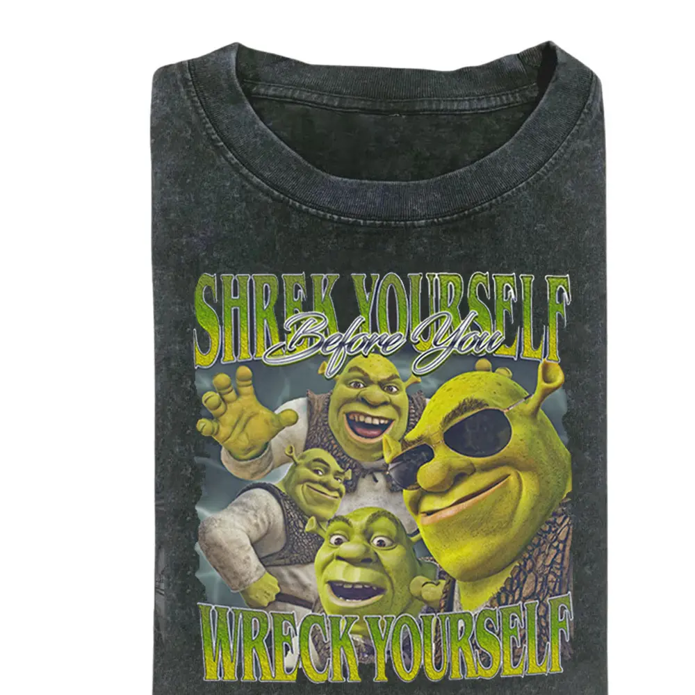 Shrek Yourself Before You Wreck Yourself T-Shirt, Funny Shrek Meme Tee, Vintage Shrek Graphic Shirt, Unisex Retro Streetwear