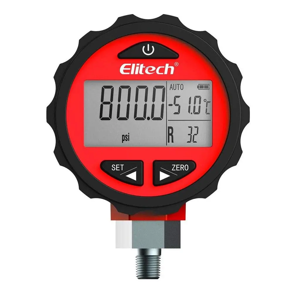 Elitech PG-30Pro Red Digital AC Pressure Gauge -14.5~800 PSI Elitech PG-30Pro Red Digital AC Pressure Gauge -14.5~800 PSI